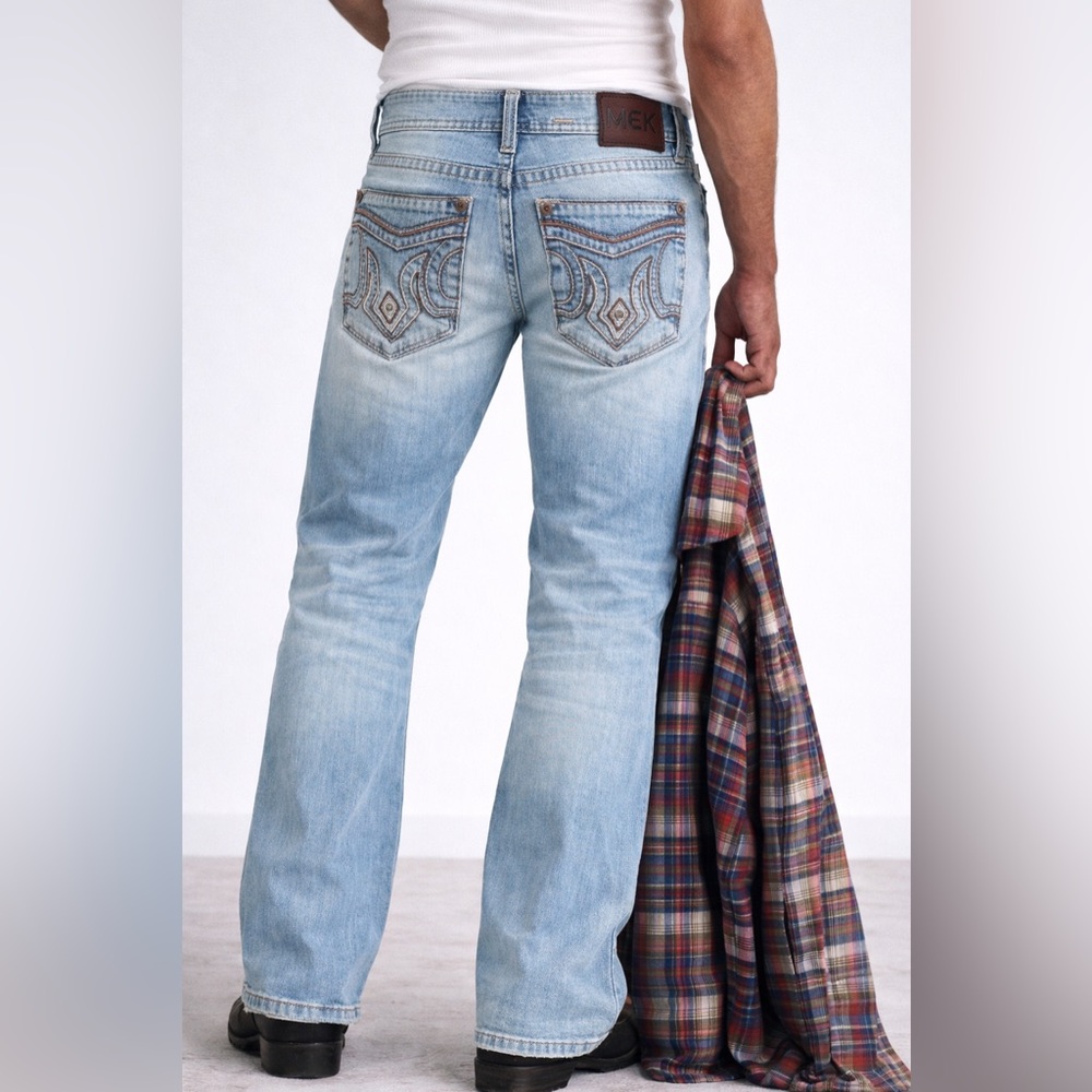 Mek USA DNM Classic Light Blue Washed Men's Jeans 36X34 New Delhi Straight
